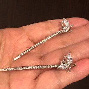 New_  Set of 2 _ Cubic Zirconia Hair Pin